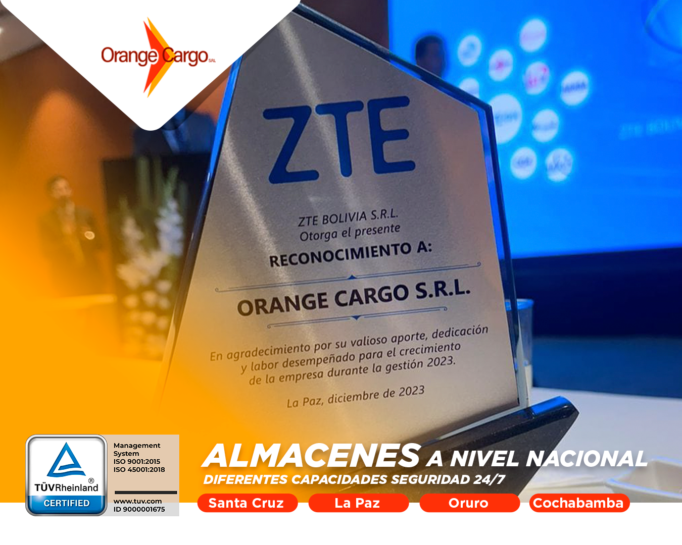 Reconocimiento de ZTE a Orange Cargo